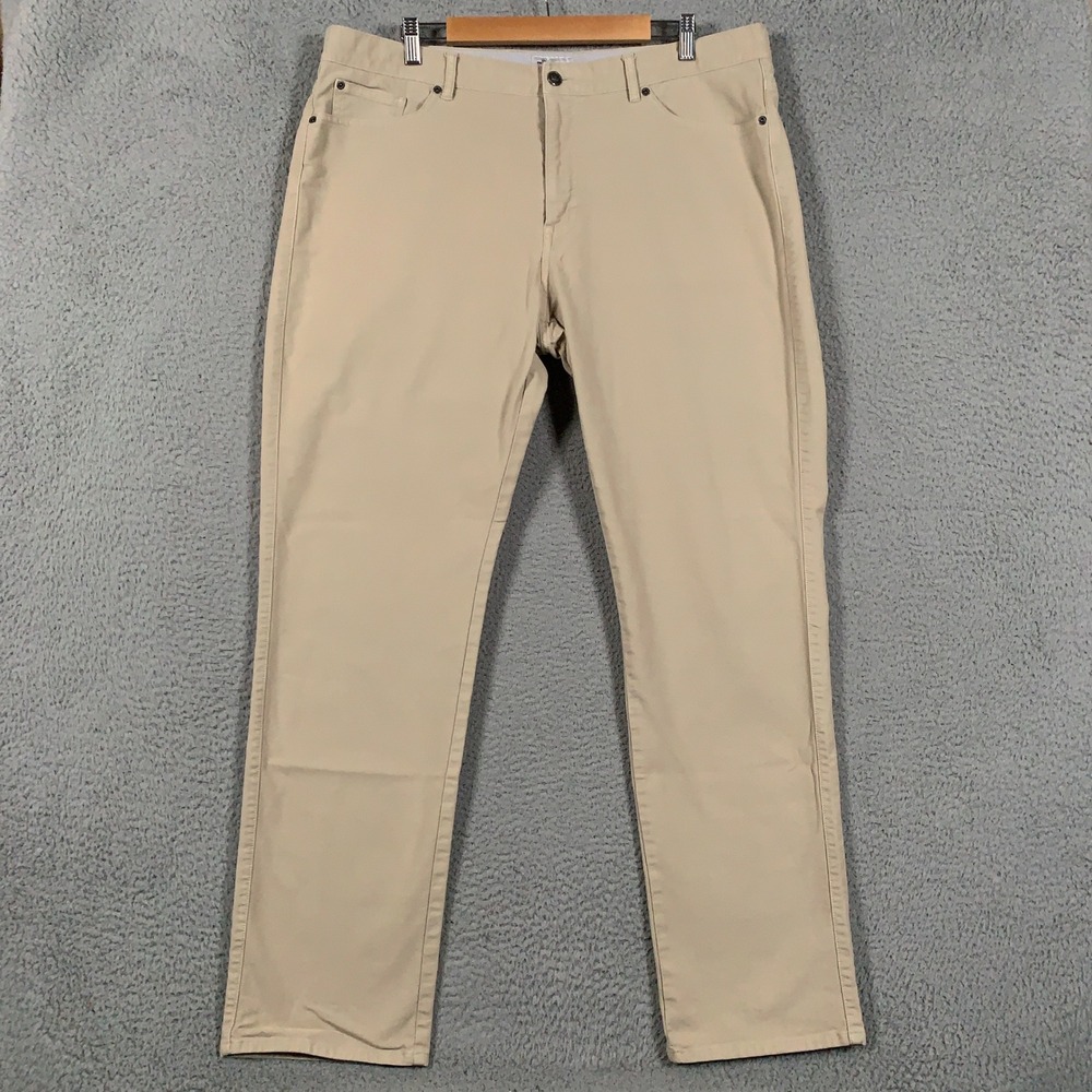 Peter Millar Crown Vintage Canvas Pants Mens 40 Khaki Beige Five Pocket Straight